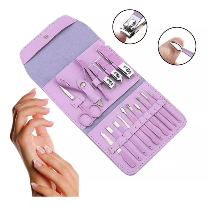Estuche Set Manicure Pedicure Kit Cortauñas 12 Piezas