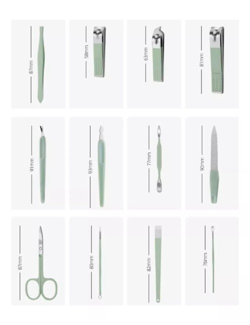 Estuche Set Manicure Pedicure Kit Cortauñas 12 Piezas