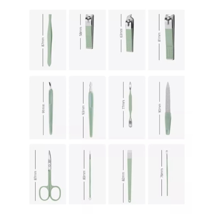 Estuche Set Manicure Pedicure Kit Cortauñas 12 Piezas