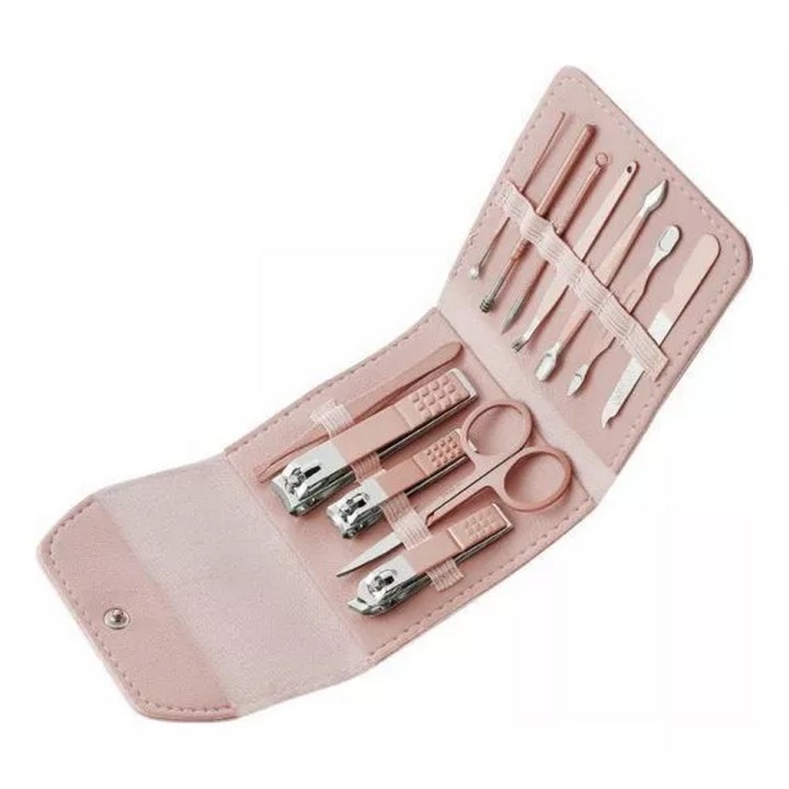 Estuche Set Manicure Pedicure Kit Cortauñas 12 Piezas