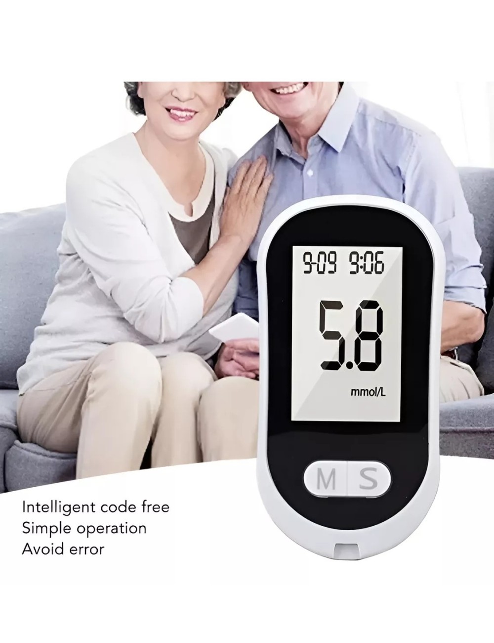 Kit Glucómetro Diabetes + 50 Tiras De Prueba + 50 Agujas