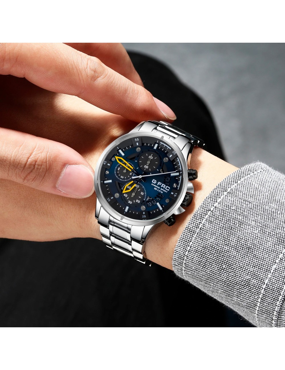 Reloj G-force H4230g Cronografo Funcional Acero + Estuche