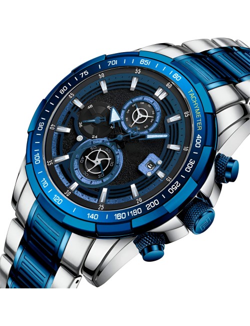 Reloj G-force Gf8033 Cronografo Funcional Acero + Estuche