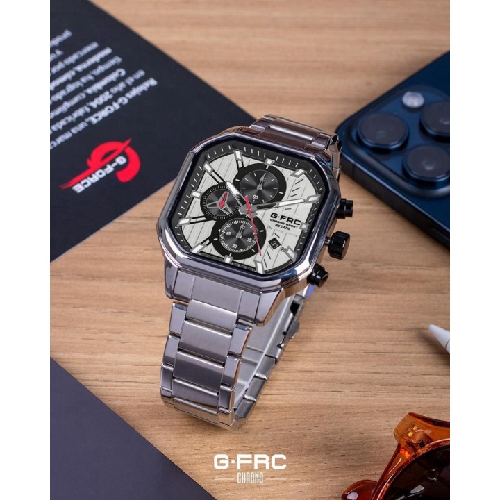 Reloj G-force H4233g Cuadrado Cronografo Funcional + Estuche