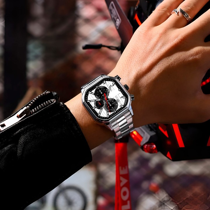 Reloj G-force H4233g Cuadrado Cronografo Funcional + Estuche