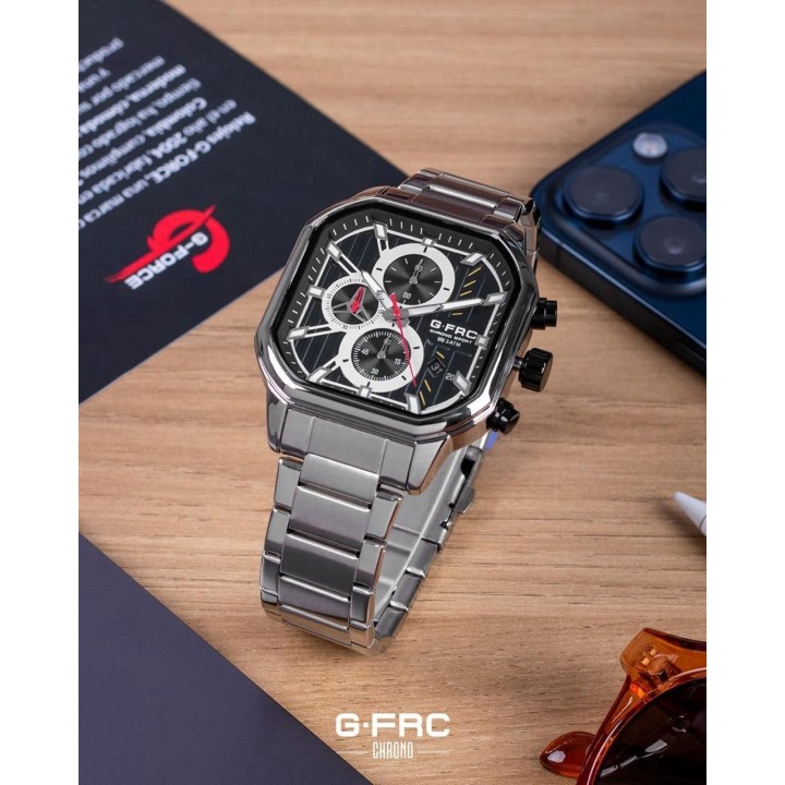 Reloj G-force H4233g Cuadrado Cronografo Funcional + Estuche