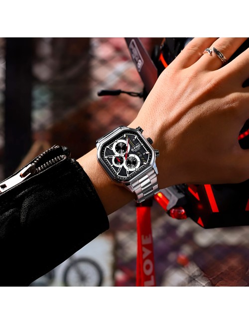 Reloj G-force H4233g Cuadrado Cronografo Funcional + Estuche