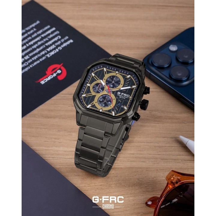Reloj G-force H4233g Cuadrado Cronografo Funcional + Estuche