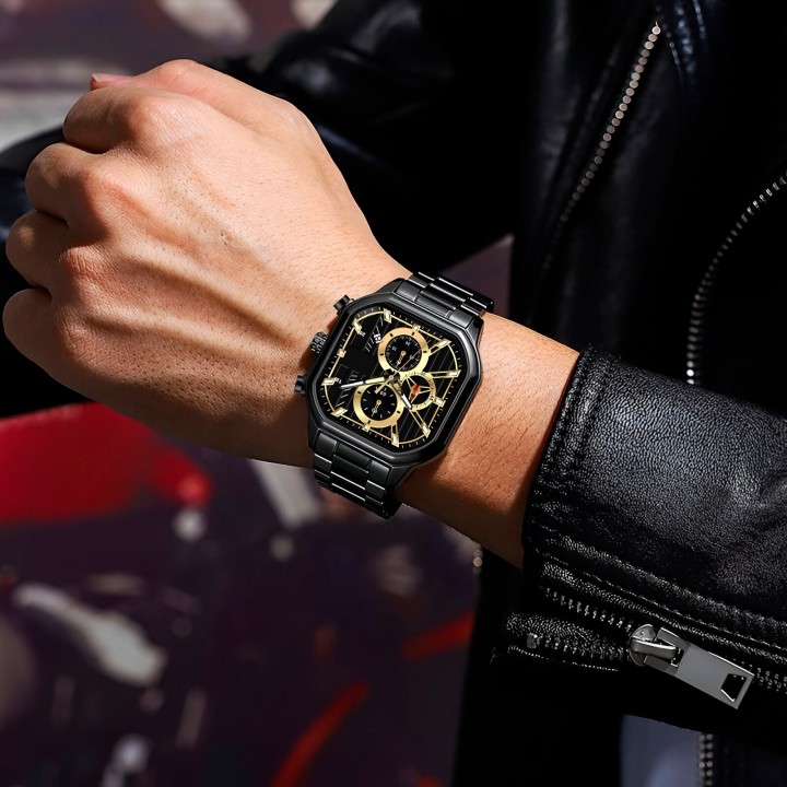 Reloj G-force H4233g Cuadrado Cronografo Funcional + Estuche