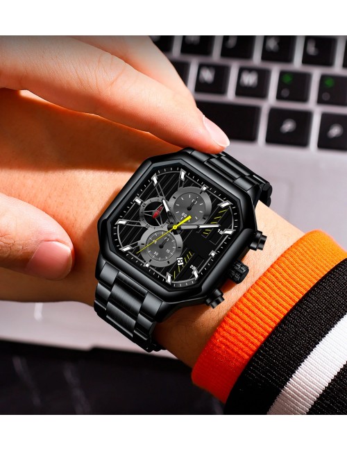 Reloj G-force H4233g Cuadrado Cronografo Funcional + Estuche