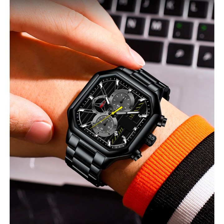 Reloj G-force H4233g Cuadrado Cronografo Funcional + Estuche