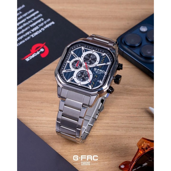 Reloj G-force H4233g Cuadrado Cronografo Funcional + Estuche