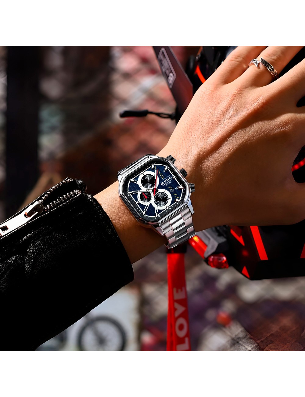 Reloj G-force H4233g Cuadrado Cronografo Funcional + Estuche