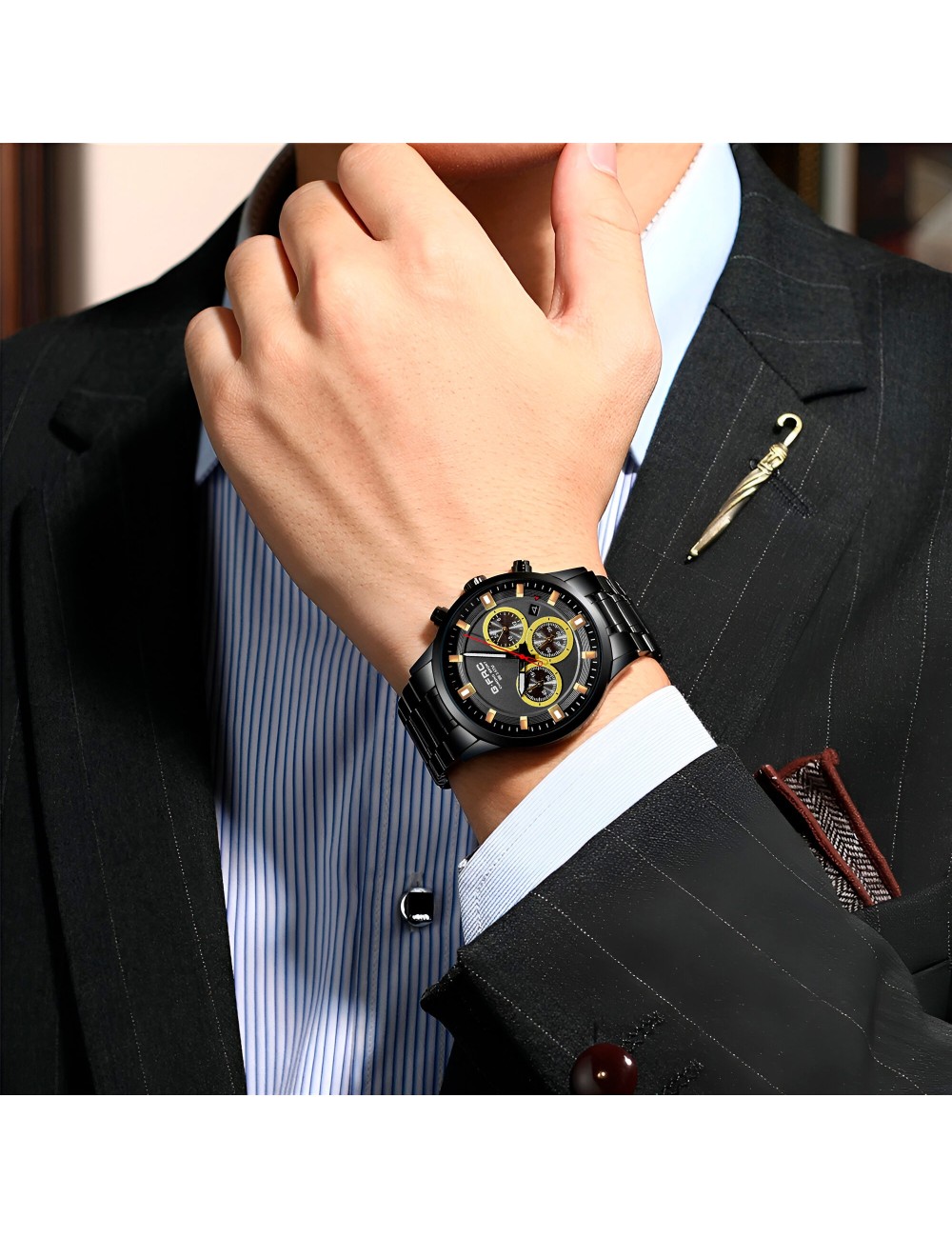 Reloj G-force H4235g Cronografo Funcional Acero + Estuche