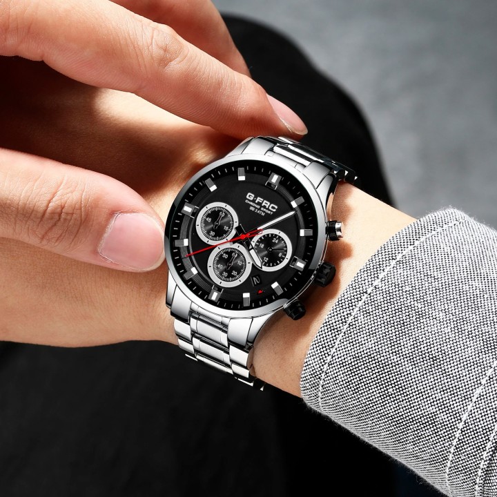 Reloj G-force H4235g Cronografo Funcional Acero + Estuche