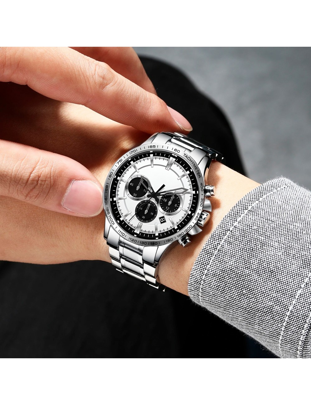Reloj G-force H4231g Cronografo Funcional Acero + Estuche