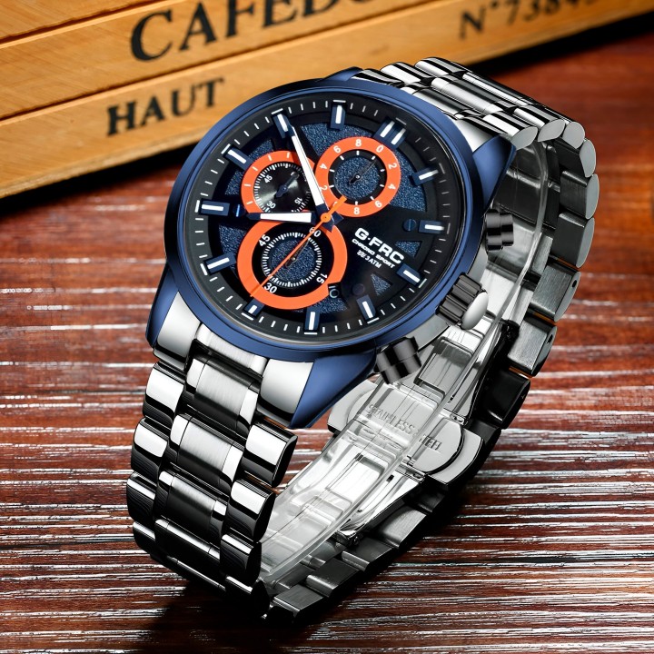 Reloj G-force H4237g Cronografo Funcional Acero + Estuche