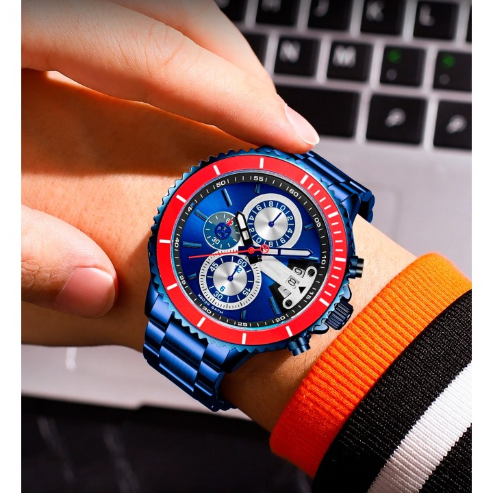 Reloj G-force H3843g Cronografo Funcional Acero + Estuche