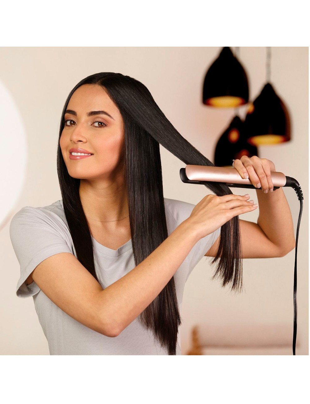 Plancha Para Cabello Keratina Y Aceite Argan Control Termico