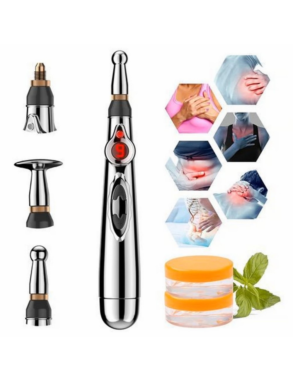 Pluma De Acupuntura Masajeadora Electroestimulación Portatil
