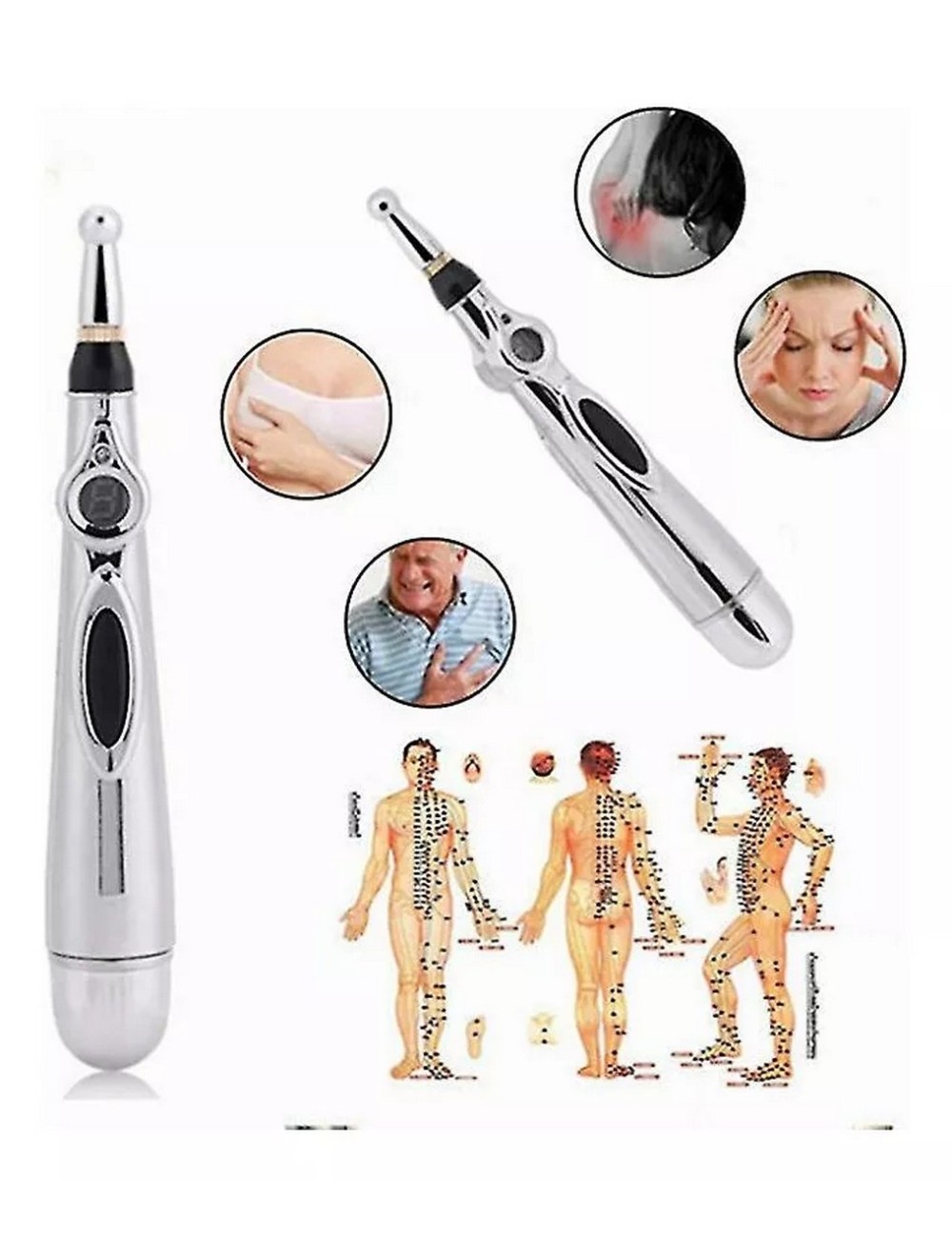 Pluma De Acupuntura Masajeadora Electroestimulación Portatil