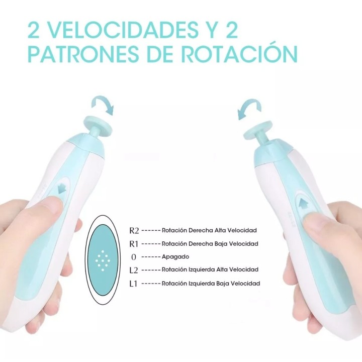 Lima De Uñas Bebe Infantil Eléctrico Unisex + Baterias