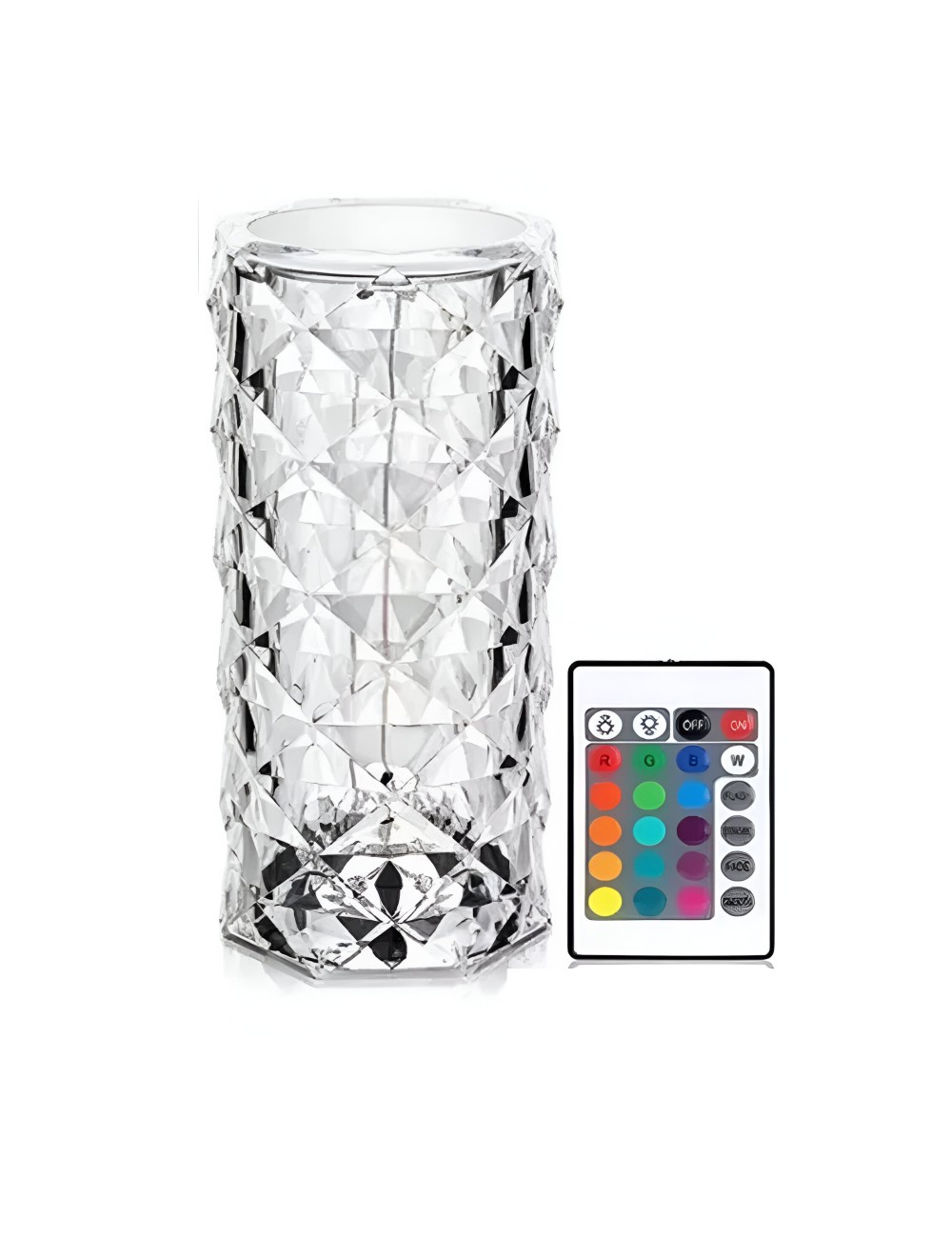 Lampara De Mesa De Cristal Colores Tactil + Control