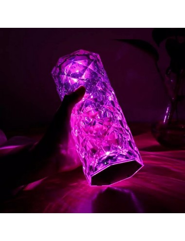 Lampara De Mesa De Cristal Colores Tactil + Control