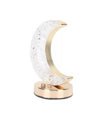 Lámpara De Mesa Recargable Luna 3d Tactil Luz Calida Mixta