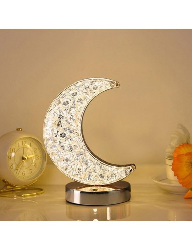Lámpara De Mesa Recargable Luna 3d Tactil Luz Calida Mixta