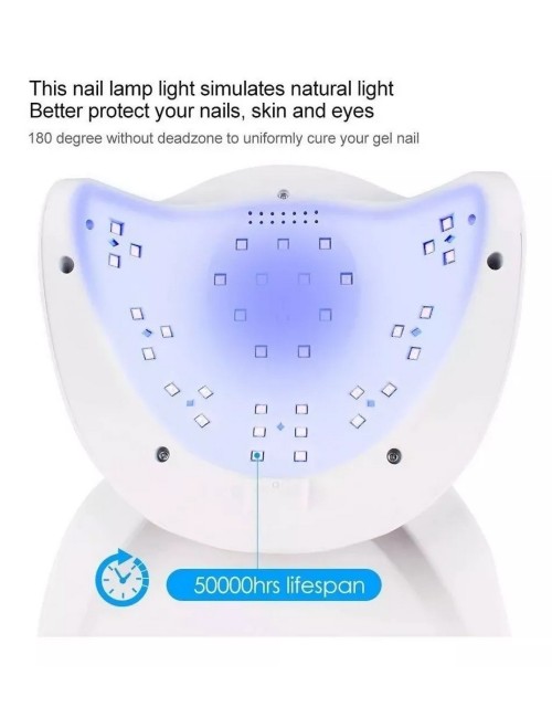 Lampara Led-uv De Uñas Gel Profesional Secado Rapido 48 Wats