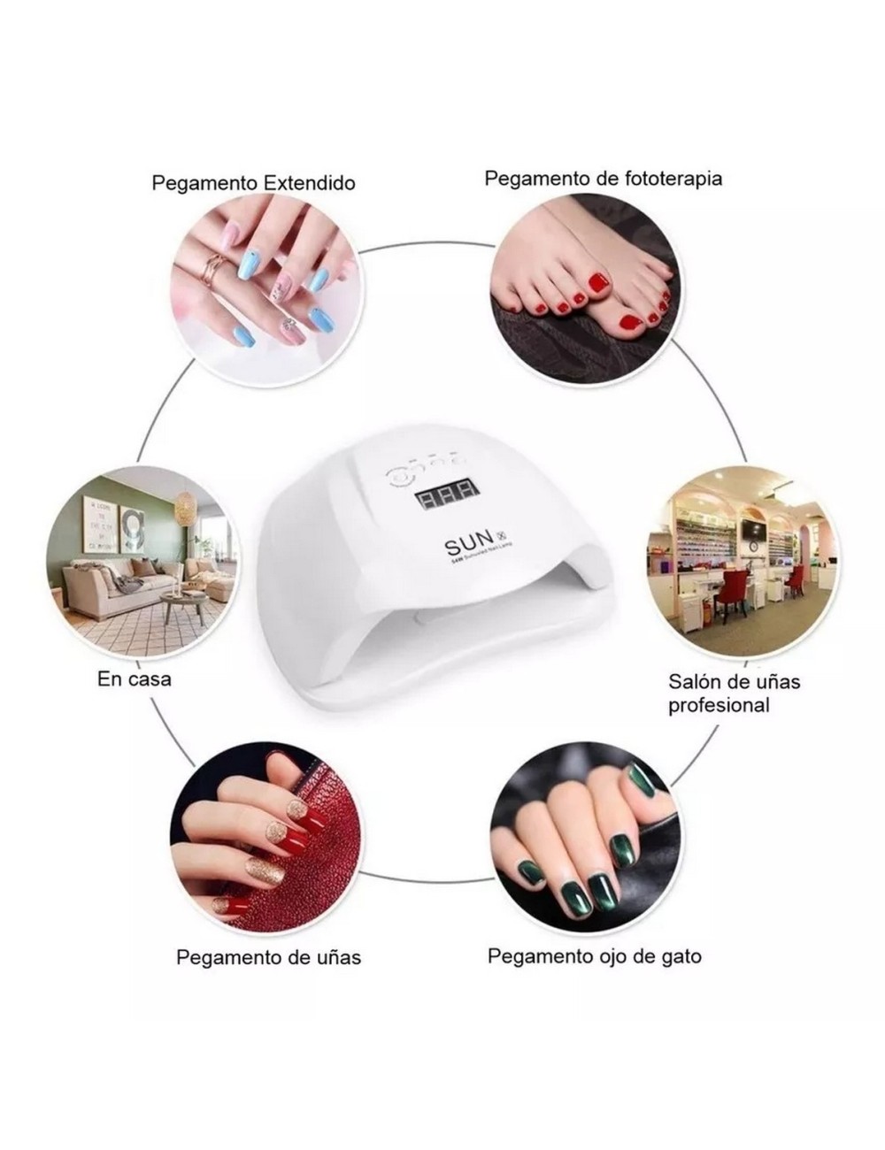 Lampara Led-uv De Uñas Gel Profesional Secado Rapido 48 Wats