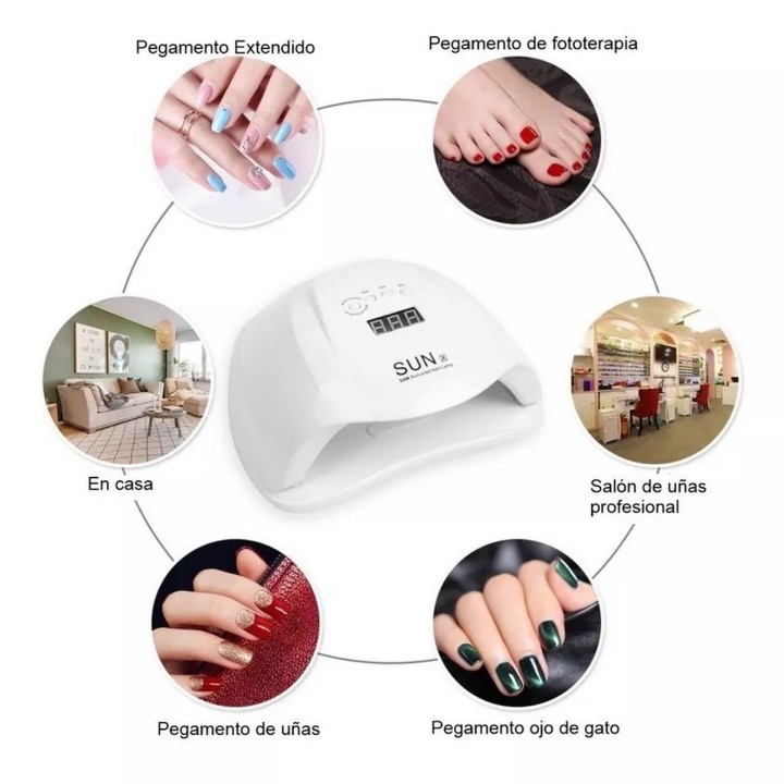Lampara Led-uv De Uñas Gel Profesional Secado Rapido 48 Wats