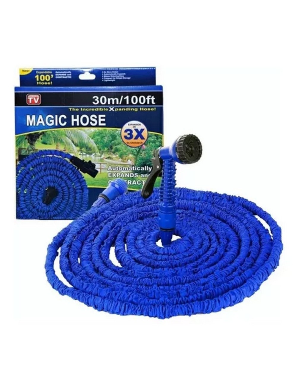 Manguera Expandible 30 Metros Flexible Aspersor Multiusos