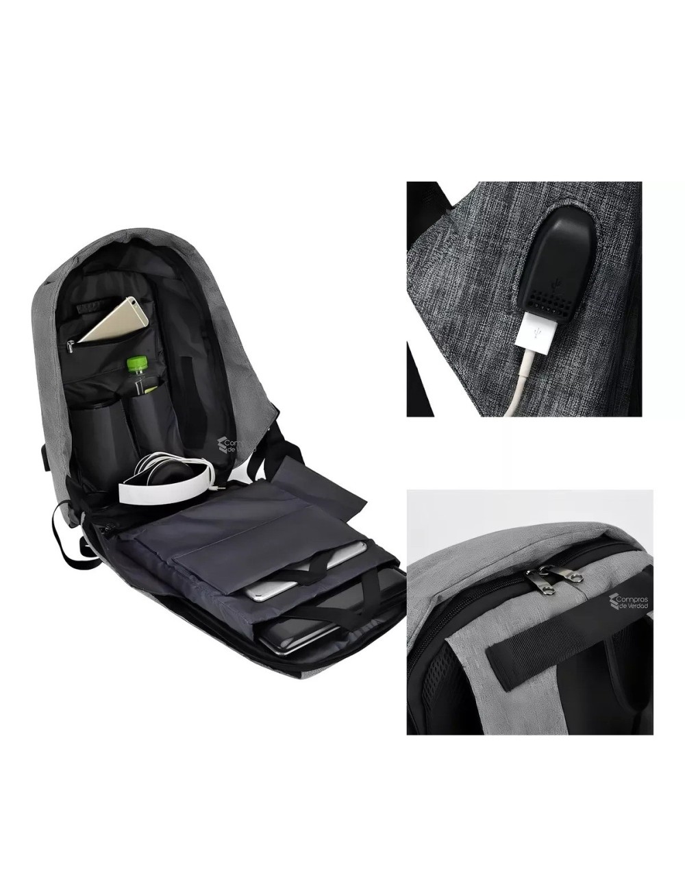 Maleta Maletín Antirrobo Impermeable Con Puerto Usb Portatil