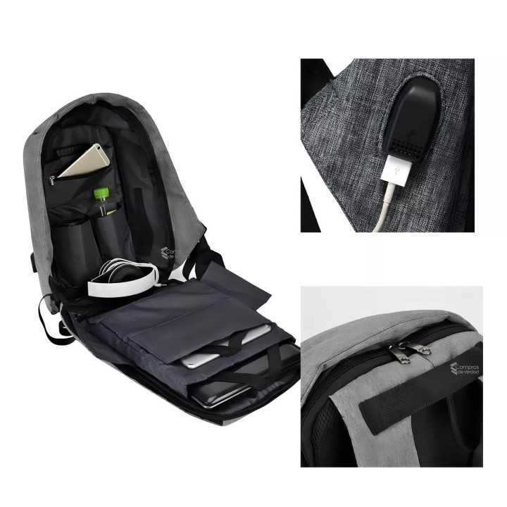 Maleta Maletín Antirrobo Impermeable Con Puerto Usb Portatil