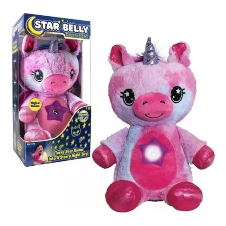 Muñeco Star Belly Dream Lites Proyector Peluche Unicornio