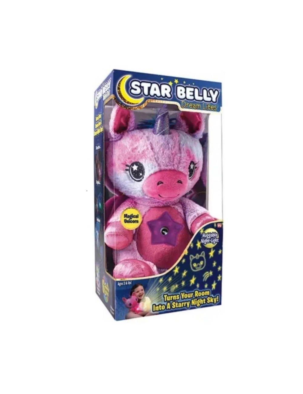 Muñeco Star Belly Dream Lites Proyector Peluche Unicornio
