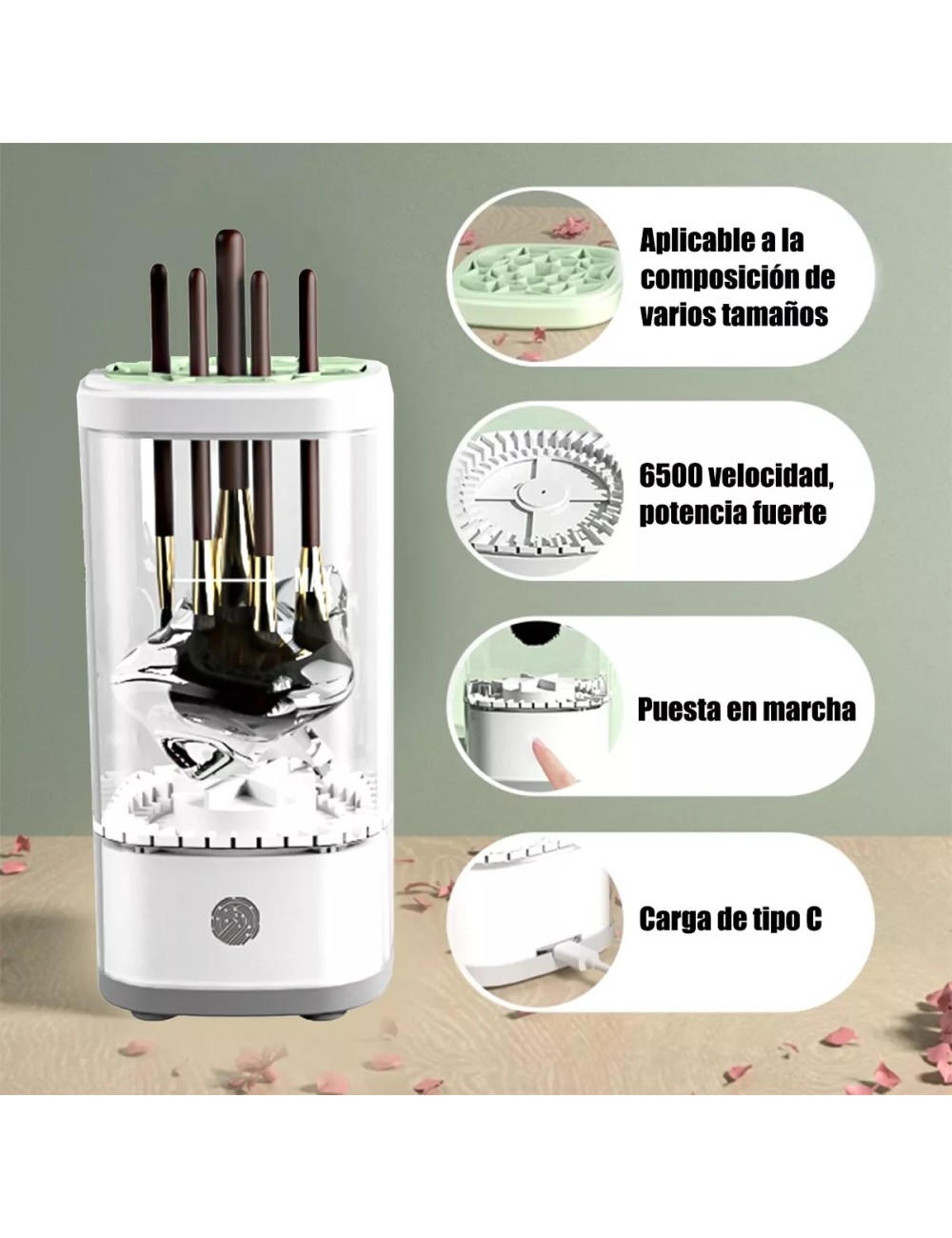 Limpiador Eléctrico Automático De Brochas De Maquillaje