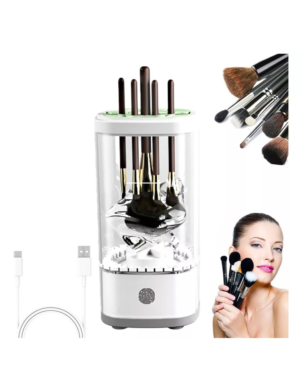 Limpiador Eléctrico Automático De Brochas De Maquillaje