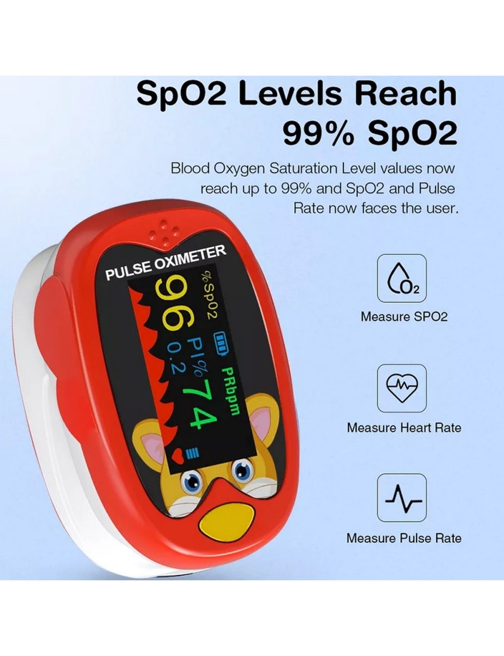 Oxímetro De Pulso Ritmo Cardiaco Para Bebes Niños Recargable