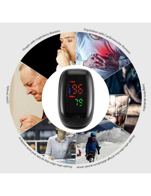 Oxímetro De Dedo De Pulso Ritmo Cardiaco Portatil + Baterias