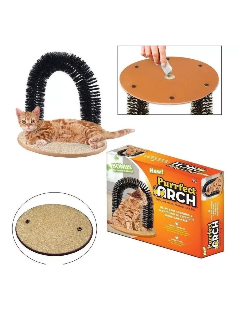 Rascador Para Gato Masajeador Cepillo Gatos Rascador En Arco