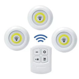 Juego Bombilla X3 Luces Led Inalámbrica Con Control De Mando