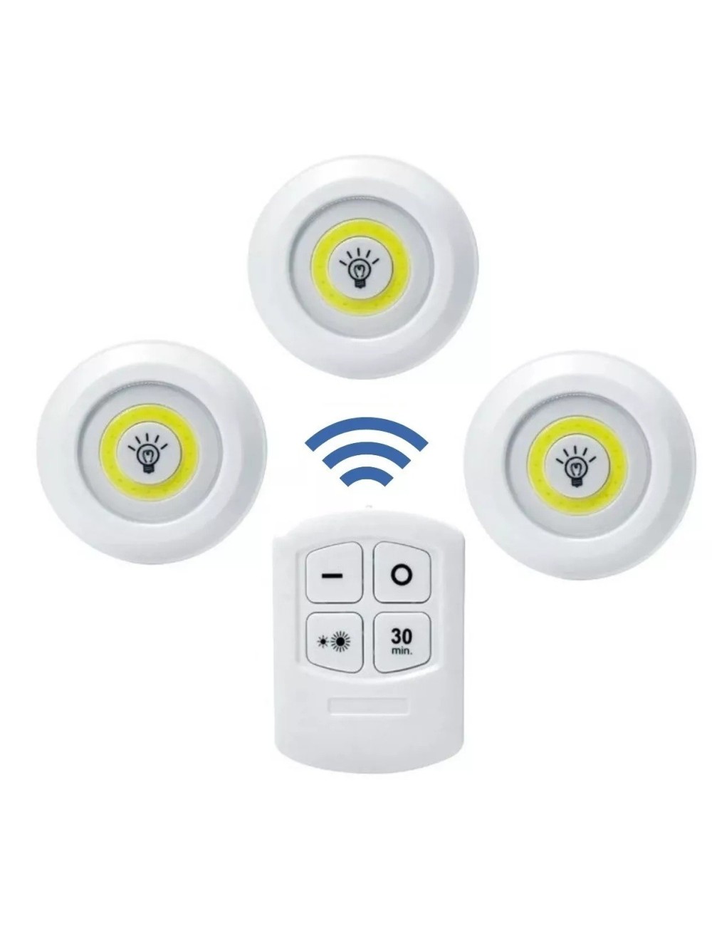 Juego Bombilla X3 Luces Led Inalámbrica Con Control De Mando