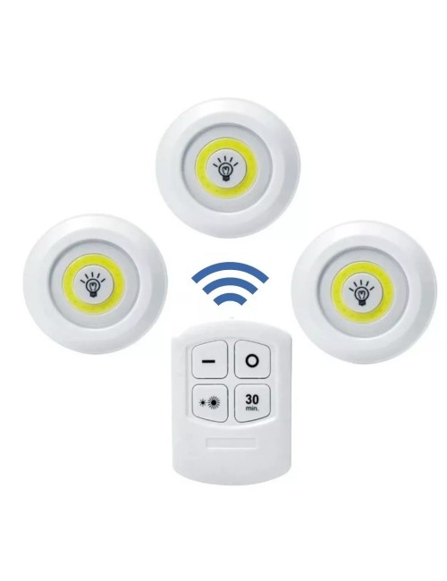 Juego Bombilla X3 Luces Led Inalámbrica Con Control De Mando