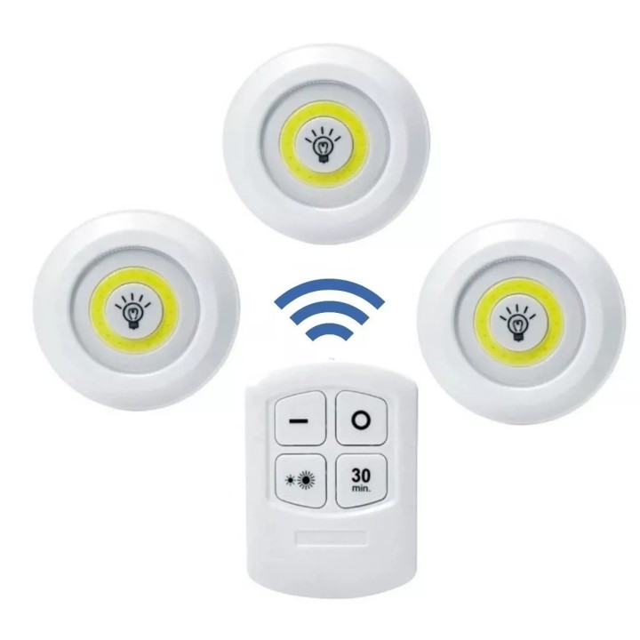 Juego Bombilla X3 Luces Led Inalámbrica Con Control De Mando