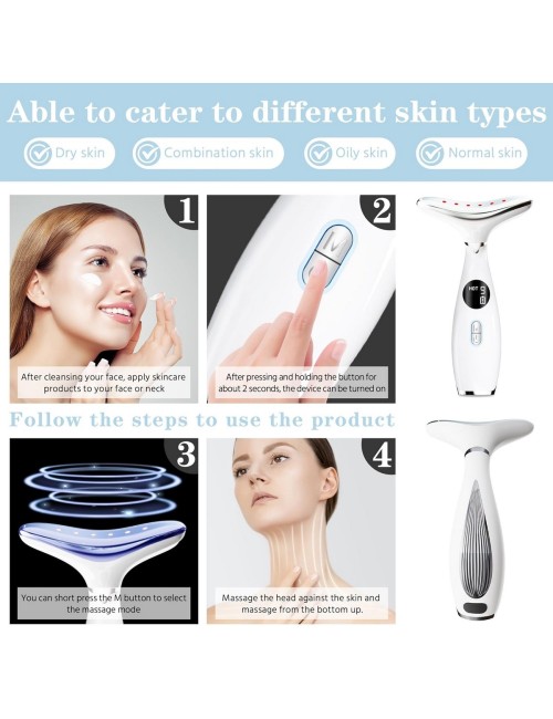 Masajeador Facial Y Cuello Portatil Recargable Beauty Face