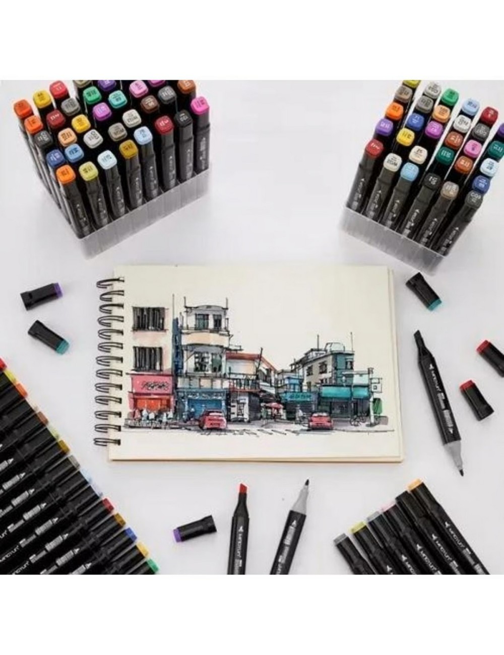 Marcadores Doble Punta Plumones Punta Pincel 168 Colores