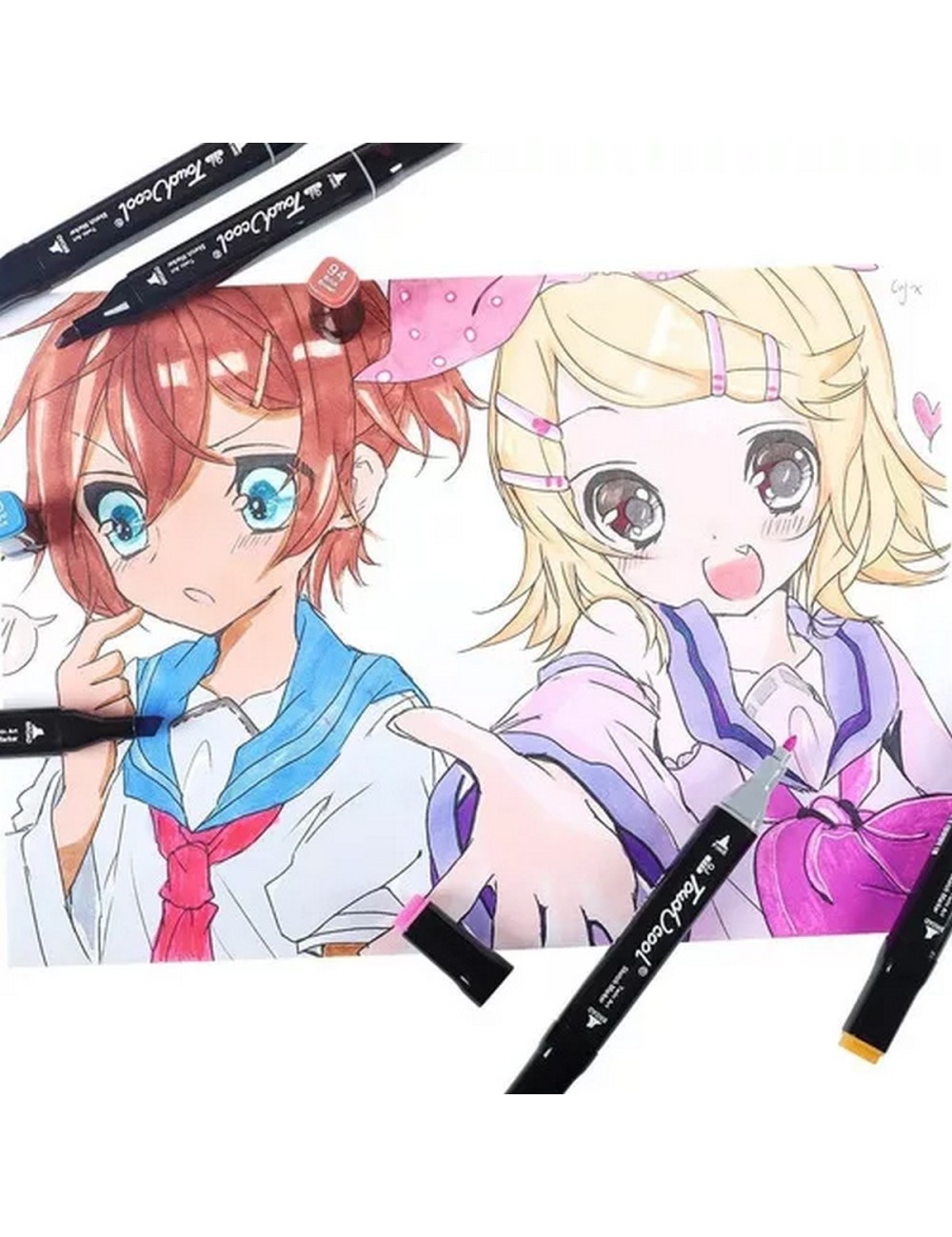 Marcadores Doble Punta Plumones Punta Pincel 168 Colores